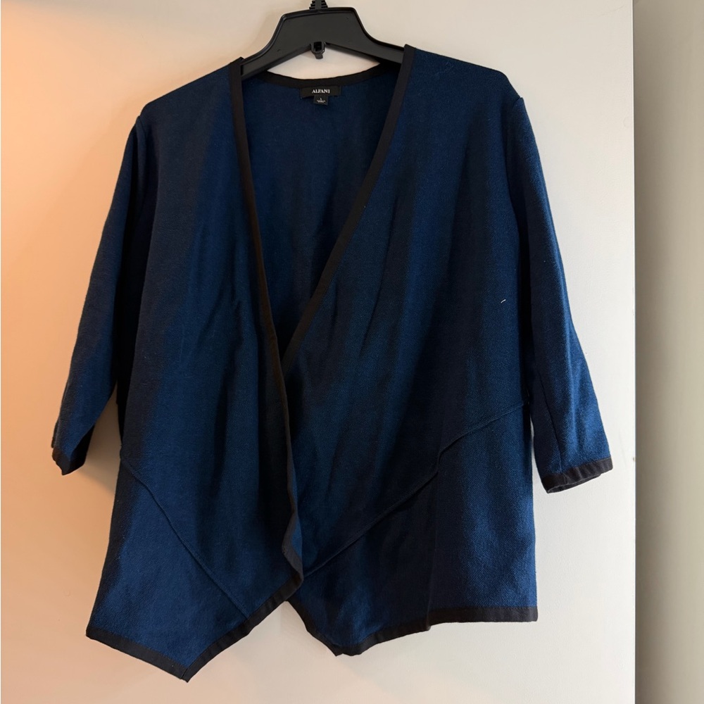 Alfani Navy Open Front Cardigan